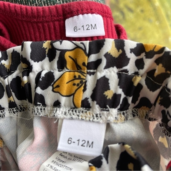 2 Piece Baby Girl Onsie/Pant Set Flutter Sleeves & Elastic Waist - Picture 8 of 9